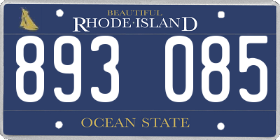 RI license plate 893085