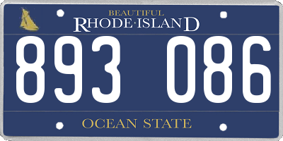 RI license plate 893086