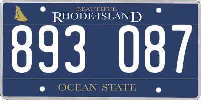 RI license plate 893087