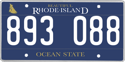 RI license plate 893088