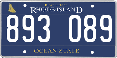 RI license plate 893089