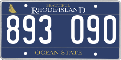 RI license plate 893090