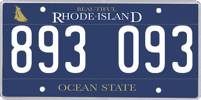 RI license plate 893093