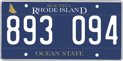 RI license plate 893094