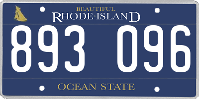 RI license plate 893096