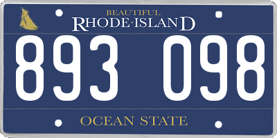 RI license plate 893098