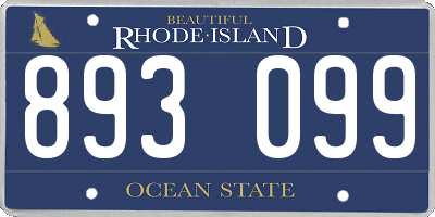 RI license plate 893099