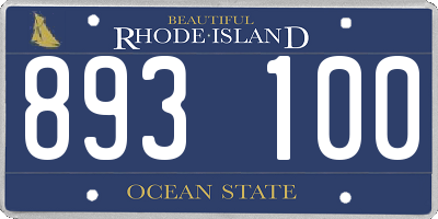 RI license plate 893100