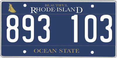 RI license plate 893103