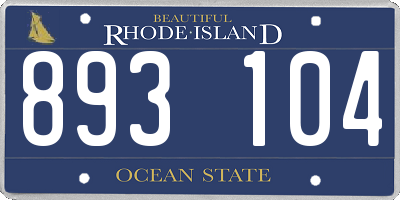 RI license plate 893104