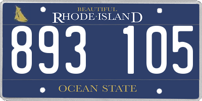 RI license plate 893105