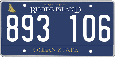 RI license plate 893106