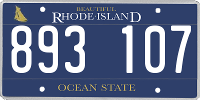 RI license plate 893107