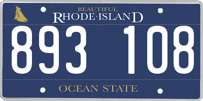 RI license plate 893108