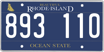 RI license plate 893110