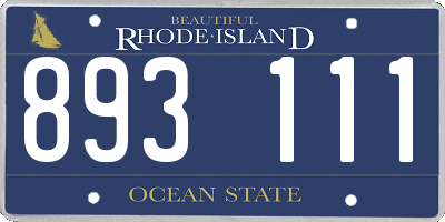 RI license plate 893111