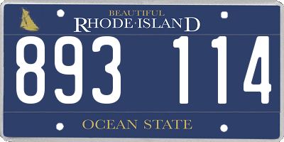 RI license plate 893114