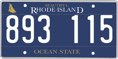 RI license plate 893115