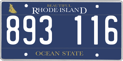 RI license plate 893116