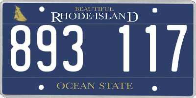 RI license plate 893117