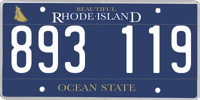 RI license plate 893119