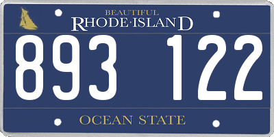 RI license plate 893122