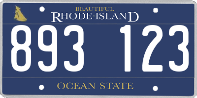 RI license plate 893123