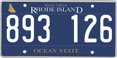 RI license plate 893126