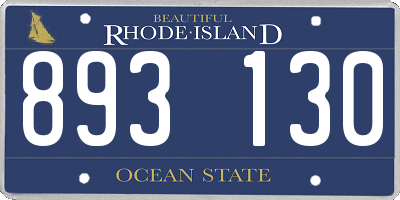 RI license plate 893130