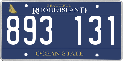 RI license plate 893131
