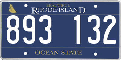RI license plate 893132