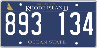 RI license plate 893134