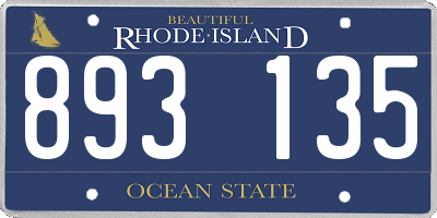 RI license plate 893135