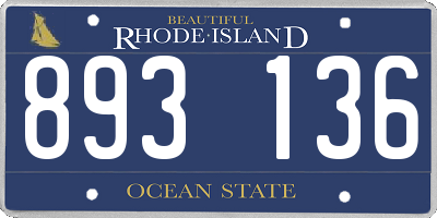 RI license plate 893136