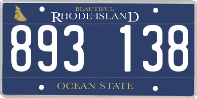 RI license plate 893138