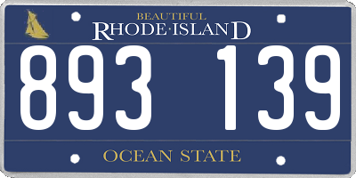 RI license plate 893139
