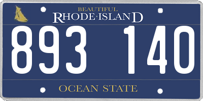 RI license plate 893140