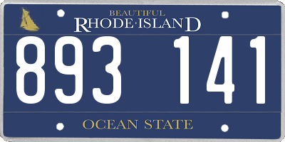 RI license plate 893141