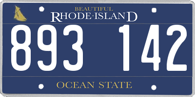 RI license plate 893142