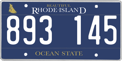 RI license plate 893145