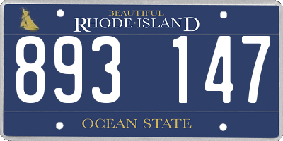 RI license plate 893147