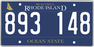 RI license plate 893148