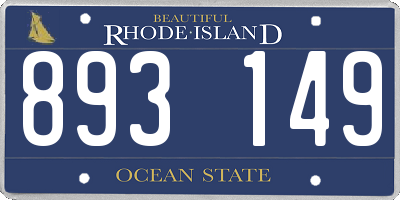 RI license plate 893149
