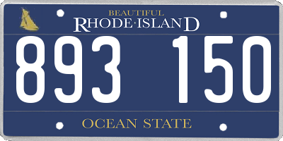 RI license plate 893150