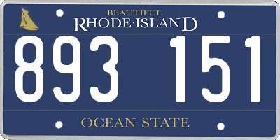 RI license plate 893151