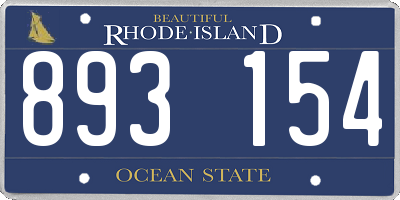 RI license plate 893154