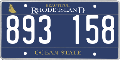 RI license plate 893158