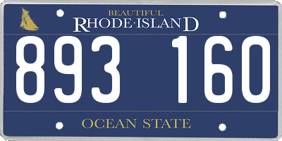 RI license plate 893160