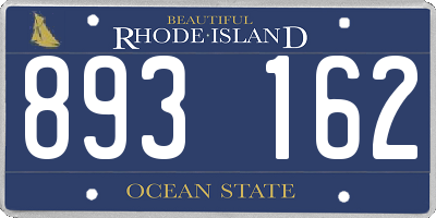 RI license plate 893162