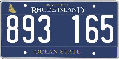 RI license plate 893165